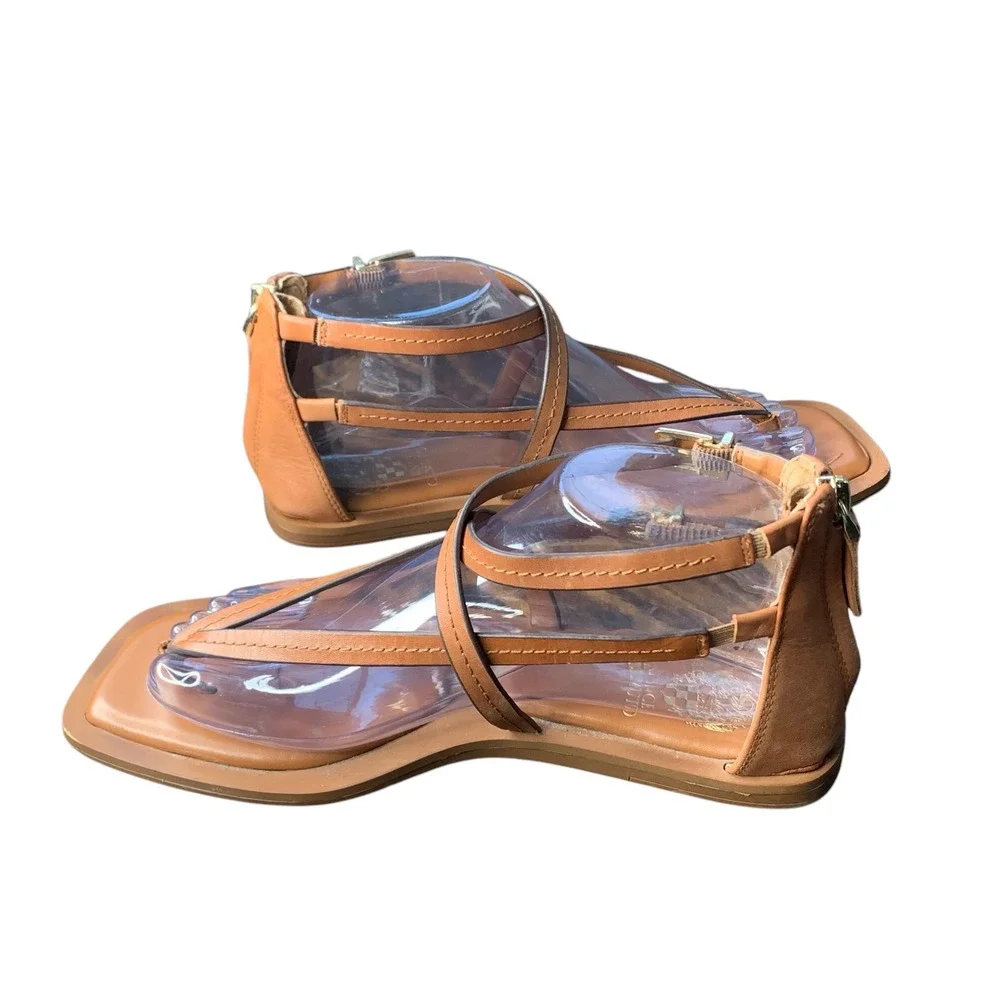 Vince Camuto Brenndie leather warm apricot‎ strappy sandal. Size 8.5